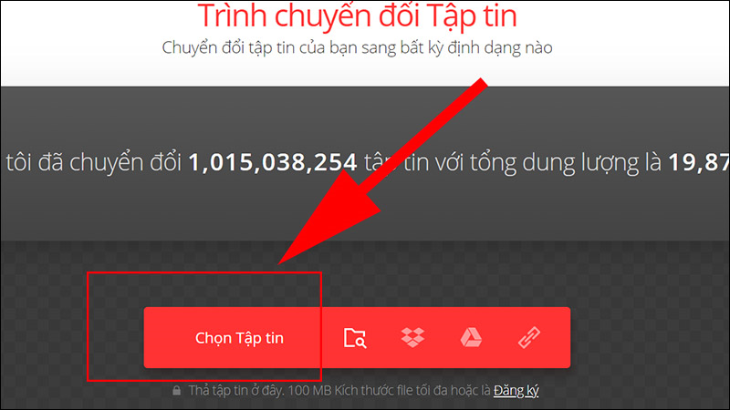 Nhấn Chọn Tập tin để tải file lên